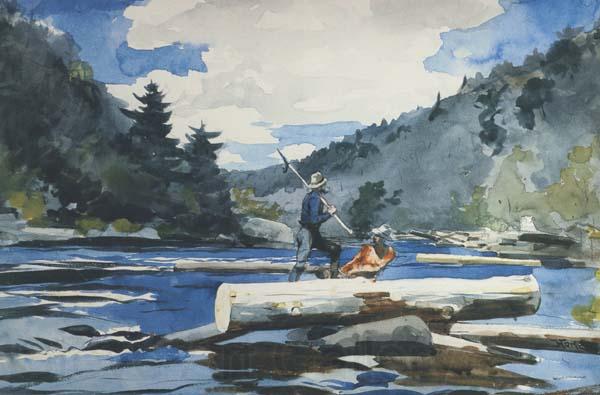 Winslow Homer Hudson River - Logging (mk44) Spain oil painting art